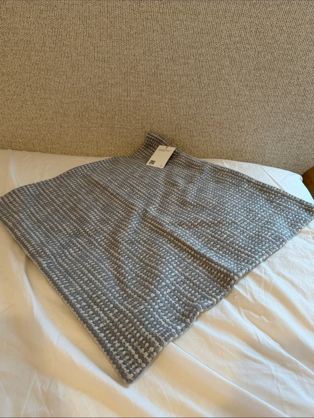 Quince Wool Linen Textured Pillow Cover Blue and White